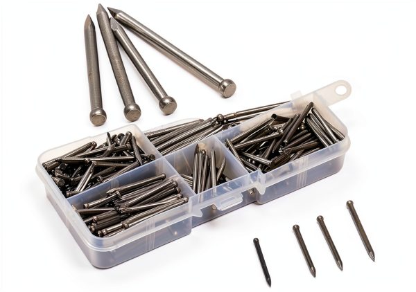 Finishing Nails Swpeet 400pcs Kit 4 Sizes 26-35mm Silver Carbon Steel-2