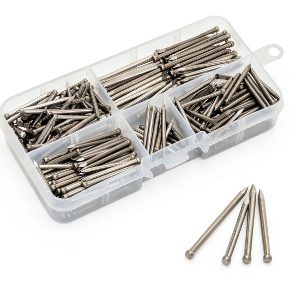 Finishing Nails Swpeet 400pcs Kit 4 Sizes 26-35mm Silver Carbon Steel-5