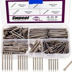Finishing Nails Swpeet 400pcs Kit 4 Sizes 26-35mm Silver Carbon Steel-0