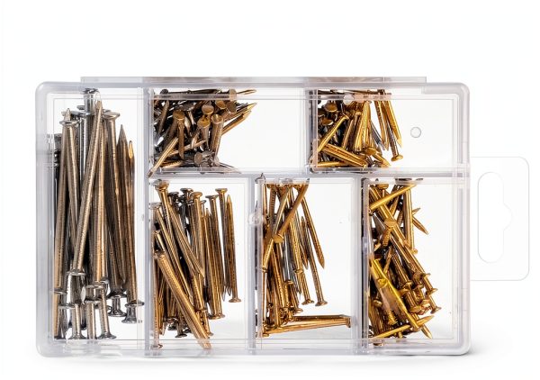 Hardware Nails Assortment Kit Wall Nails 4 Sizes Small Nails for Hanging Pictures Picture Hanging Nails Finishing Nails Wood Nails Assorted Nails Nail Assortment Kit for HOM DIY 280 Pcs-1