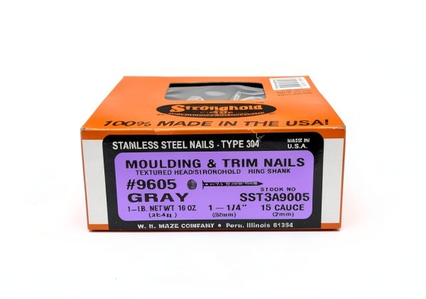 1 1/4" Stainless Steel Ring Shank Trim Nails (Light Gray)-1