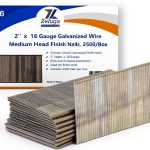 2'' x 16 Gauge Galvanized Finish Nails – Zeluga, 2500 per Box-0