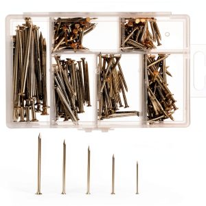 Hardware Nails Assortment Kit Wall Nails 4 Sizes Small Nails for Hanging Pictures Picture Hanging Nails Finishing Nails Wood Nails Assorted Nails Nail Assortment Kit for HOM DIY 280 Pcs-0