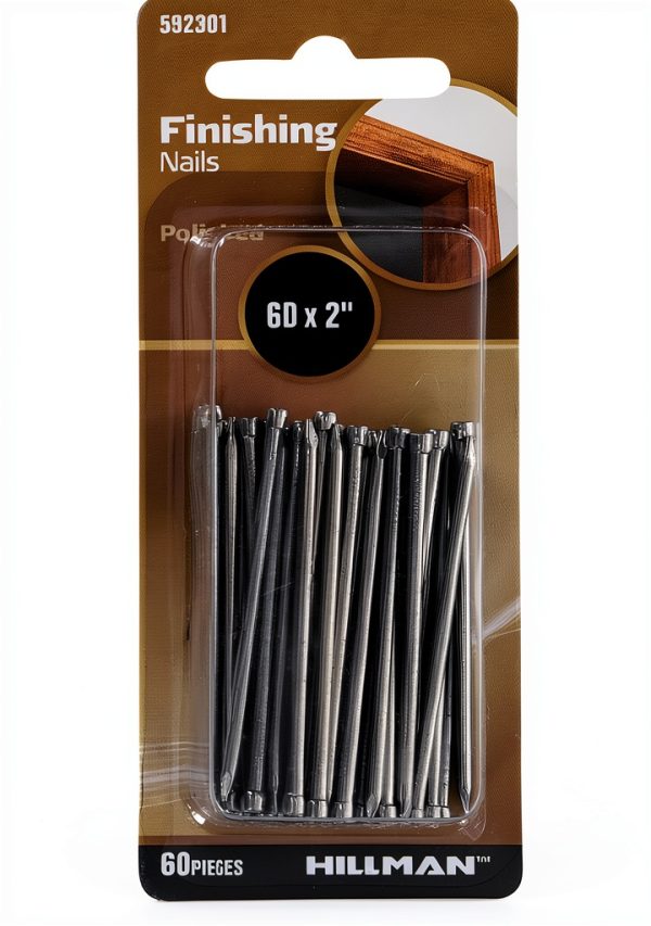 Hillman 592301 Polished Finishing Nails (6D x 2") - 60 Pieces, Silver-1