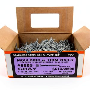 1 1/4" Stainless Steel Ring Shank Trim Nails (Light Gray)-0
